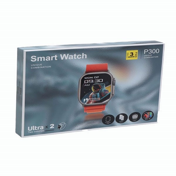 Pack of 2 smart watches with P300 model power bank